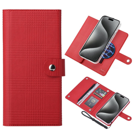 For iPhone 15 Pro Max ViLi GHB-C Series RFID MagSafe Magnetic Flip Leather Phone Case(Red) - iPhone 15 Pro Max Cases by ViLi | Online Shopping UK | buy2fix