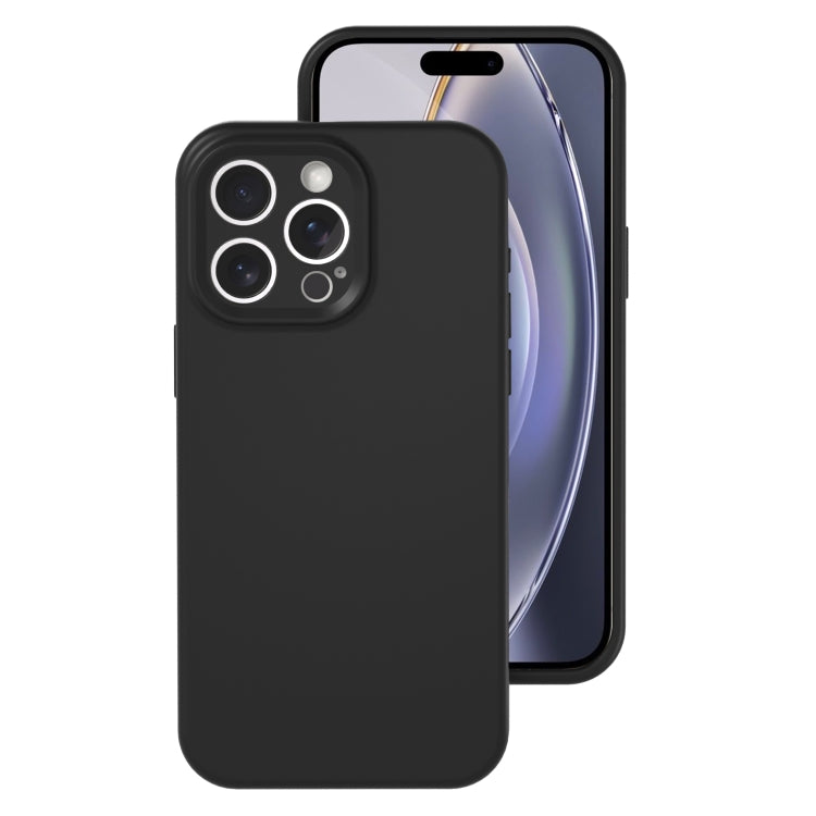 For iPhone 16 Pro Max Precise Hole Liquid Silicone Jelly Color Full Coverage Phone Case(Black) - iPhone 16 Pro Max Cases by buy2fix | Online Shopping UK | buy2fix