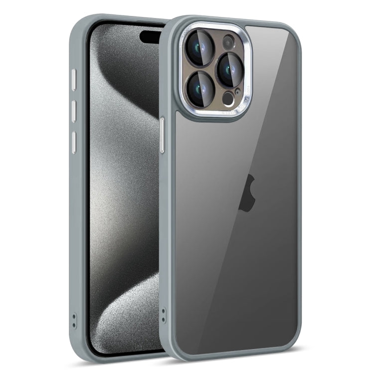 For iPhone 15 Pro Max Colorful Armor Lens Film Translucent Phone Case(Grey) - iPhone 15 Pro Max Cases by buy2fix | Online Shopping UK | buy2fix