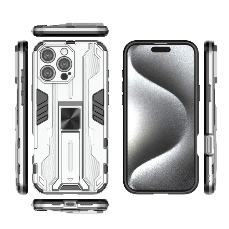 For iPhone 16 Pro Max Supersonic PC + TPU Holder Phone Case(White) - iPhone 16 Pro Max Cases by buy2fix | Online Shopping UK | buy2fix