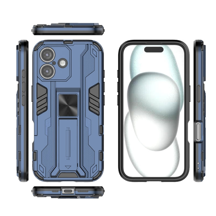 For iPhone 16 Supersonic PC + TPU Holder Phone Case(Blue) - iPhone 16 Cases by buy2fix | Online Shopping UK | buy2fix