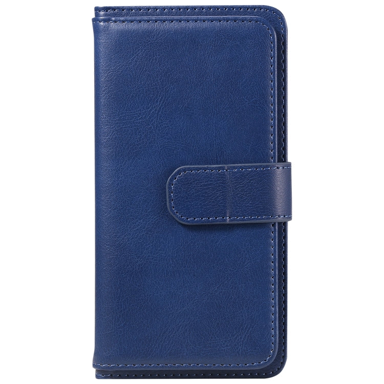 For iPhone SE 2024 Multi-Function Wallet 10 Card Slots Leather Phone Case(Dark Blue) - More iPhone Cases by buy2fix | Online Shopping UK | buy2fix