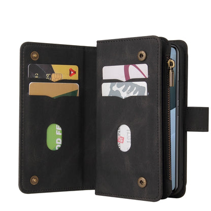 For Xiaomi 14T Skin Feel Multi Card Slots Zipper Wallet Leather Phone Case(Black) - 14T Cases by buy2fix | Online Shopping UK | buy2fix