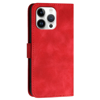 For iPhone 16 Pro Max YX0080 Grid Butterfly Embossed Pattern Flip Leather Phone Case with Lanyard(Red) - iPhone 16 Pro Max Cases by buy2fix | Online Shopping UK | buy2fix