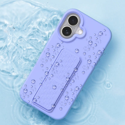 For iPhone 16 Pro Max Liquid Silicone Holder Phone Case(Light Purple) - iPhone 16 Pro Max Cases by buy2fix | Online Shopping UK | buy2fix