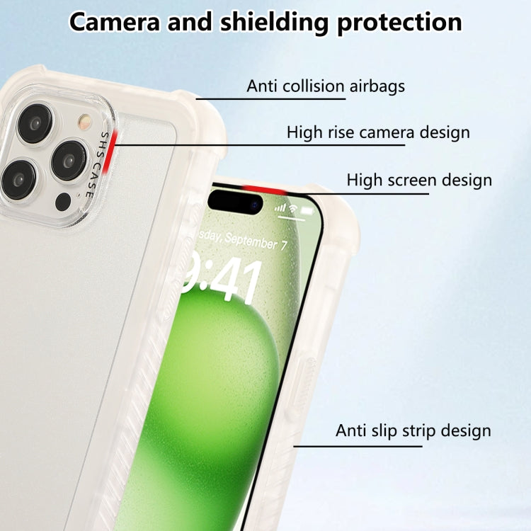 For iPhone 16 Pro Transparent Matte TPU Hybrid PC 3-in-1 Phone Case(White) - iPhone 16 Pro Cases by buy2fix | Online Shopping UK | buy2fix