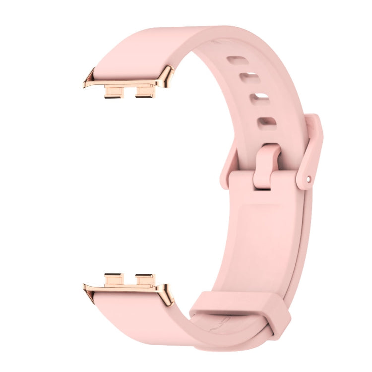 For Honor Band 9 MIJOBS Solid Color Silicone Watch Band(Pink Rose Gold) - Watch Bands by MIJOBS | Online Shopping UK | buy2fix