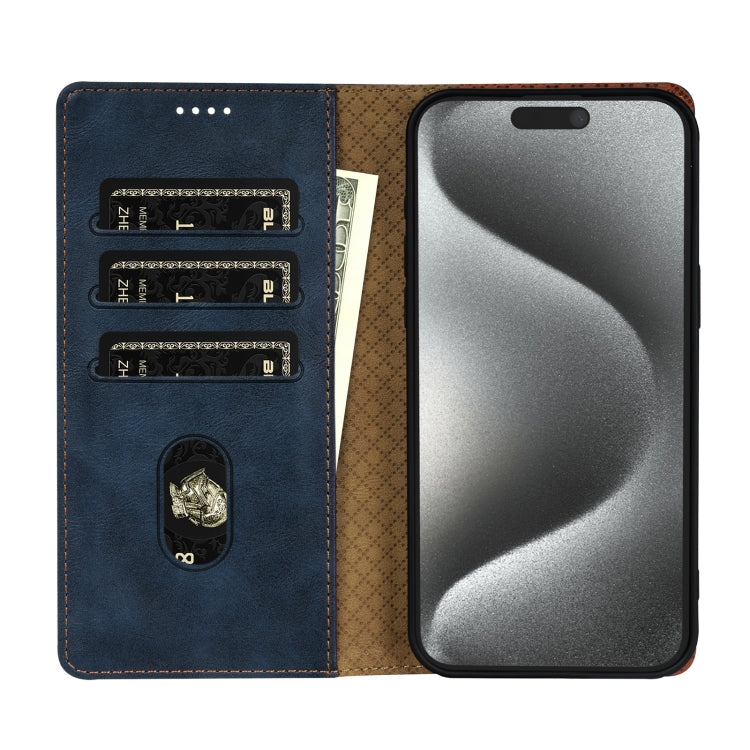 For iPhone SE 2024 N.BEKUS CSJ-P1 Solid Color Leather Phone Case(Blue) - More iPhone Cases by N.BEKUS | Online Shopping UK | buy2fix