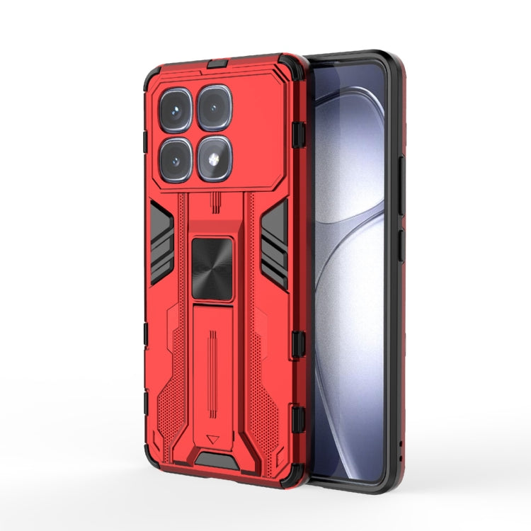 For Redmi K70 Ultra 5G Global Supersonic PC + TPU Holder Phone Case(Red) - Xiaomi Cases by buy2fix | Online Shopping UK | buy2fix