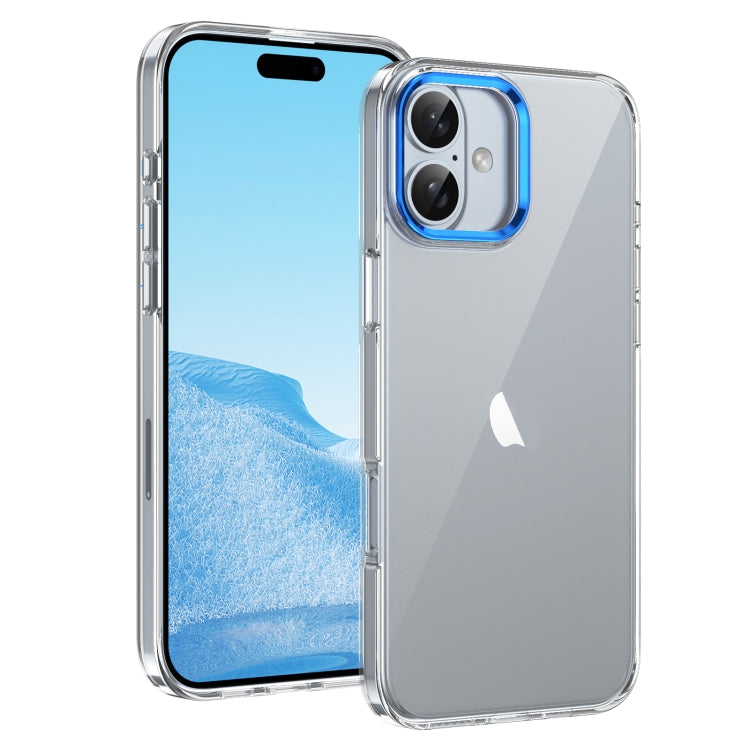 For iPhone 16 Plus Ice Feel HD Transparent PC Full Coverage Phone Case(Blue) - iPhone 16 Plus Cases by buy2fix | Online Shopping UK | buy2fix