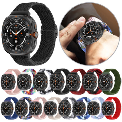 For Samsung Galaxy Watch Ultra 47mm Slide Buckle Nylon Braided Watch Band(Denim Color) - Watch Bands by buy2fix | Online Shopping UK | buy2fix