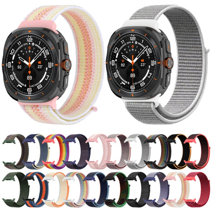 For Samsung Galaxy Watch Ultra 47mm Plastic Connector Nylon Loop Watch Band(Black Orange) - Watch Bands by buy2fix | Online Shopping UK | buy2fix