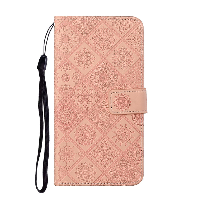 For Samsung Galaxy S25 5G Ethnic Style Embossed Pattern Leather Phone Case(Pink) - Galaxy S25 5G Cases by buy2fix | Online Shopping UK | buy2fix