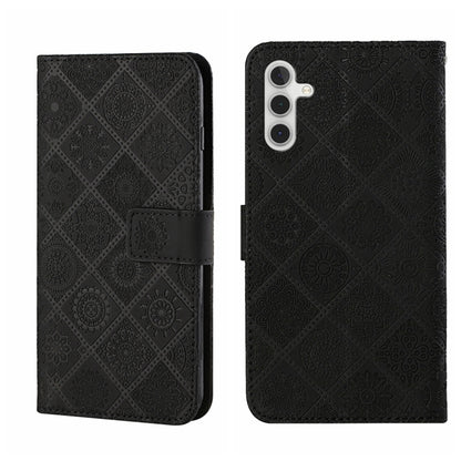 For Samsung Galaxy S25+ 5G Ethnic Style Embossed Pattern Leather Phone Case(Black) - Galaxy S25+ 5G Cases by buy2fix | Online Shopping UK | buy2fix