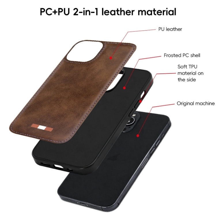 For iPhone 15 Pro Max VIETAO Plain Leather Stitching PU Phone Case(Red) - iPhone 15 Pro Max Cases by VIETAO | Online Shopping UK | buy2fix