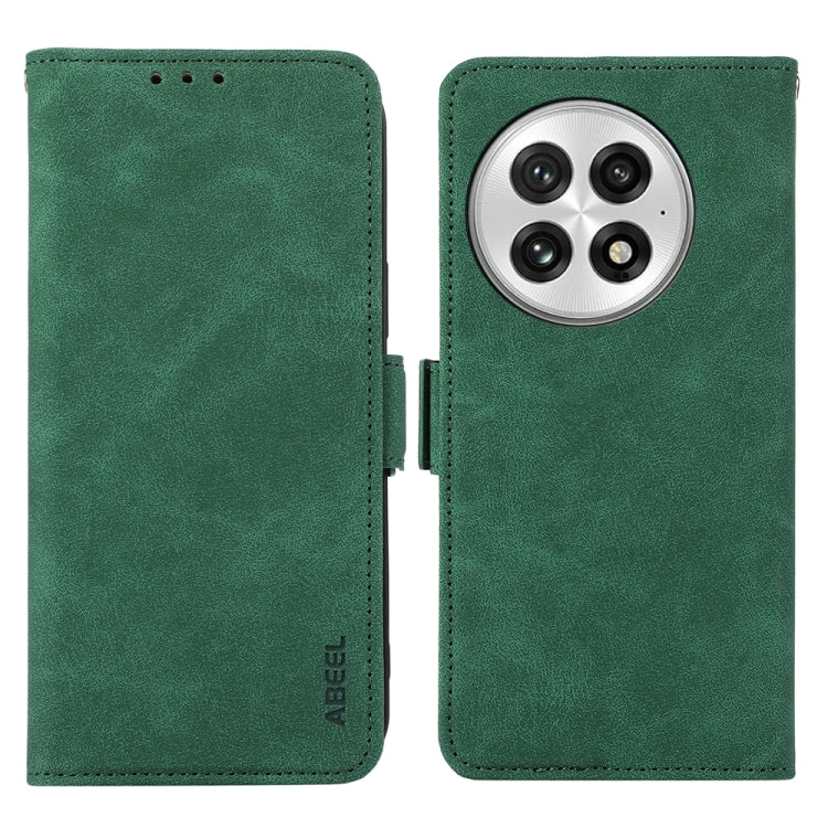 For OnePlus 13 ABEEL Frosted Magnetic RFID Leather Phone Case(Green) - OnePlus Cases by buy2fix | Online Shopping UK | buy2fix