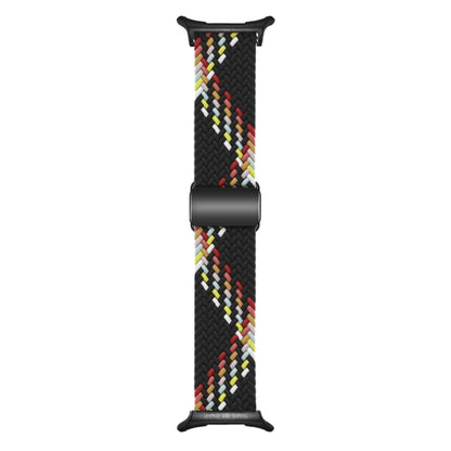 For Samsung Galaxy Watch Ultra 47mm Nylon Loop Magnetic Buckle Watch Band(Black Rainbow) - Watch Bands by buy2fix | Online Shopping UK | buy2fix