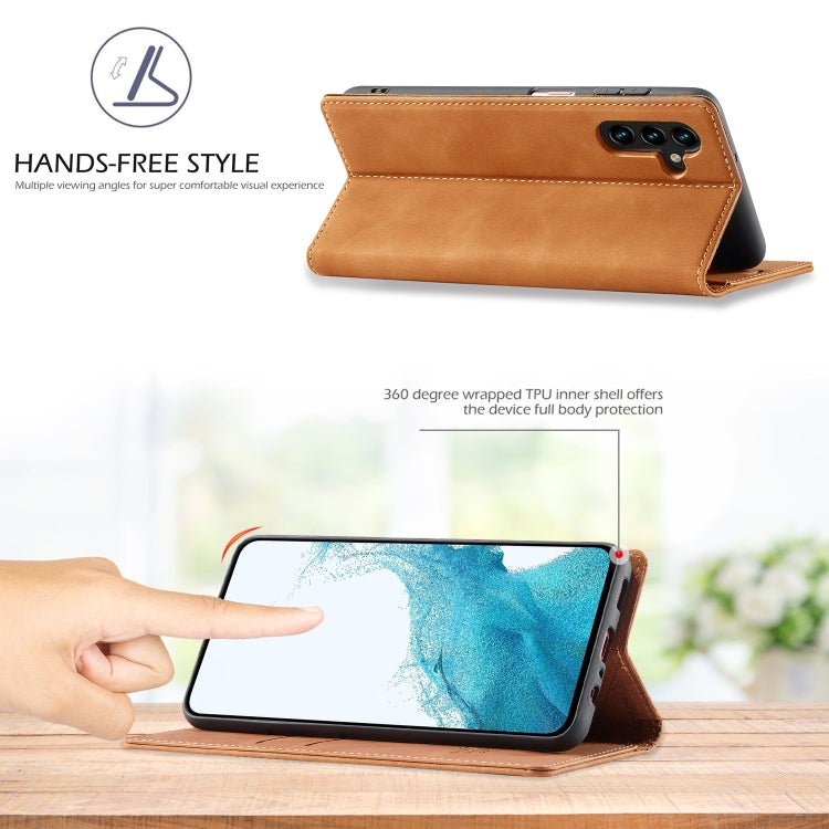 For Samsung Galaxy S24 FE 5G LC.IMEEKE Strong Magnetism Microfiber Leather Phone Case(Brown) - Galaxy S24 FE 5G Cases by LC.IMEEKE | Online Shopping UK | buy2fix