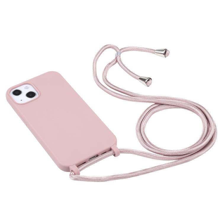 For iPhone 16 Pro Max Candy Colors TPU Protective Phone Case with Lanyard(Rose Gold) - iPhone 16 Pro Max Cases by buy2fix | Online Shopping UK | buy2fix