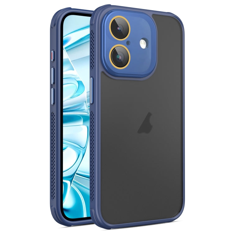 For iPhone 16 Side Cooling Skin Feel Frosted Phone Case(Blue) - iPhone 16 Cases by buy2fix | Online Shopping UK | buy2fix