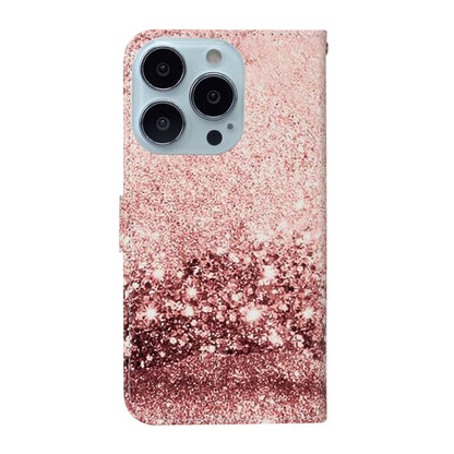 For iPhone 16 Pro Colored Drawing Marble Pattern Leather Phone Case(Rose Gold) - iPhone 16 Pro Cases by buy2fix | Online Shopping UK | buy2fix