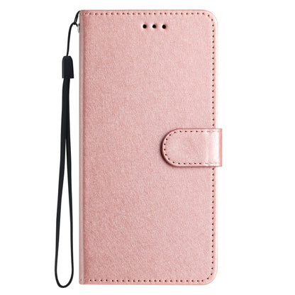 For iPhone 16 Pro Max Silk Texture Horizontal Flip Leather Phone Case(Rose Gold) - iPhone 16 Pro Max Cases by buy2fix | Online Shopping UK | buy2fix