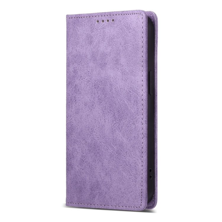 For iPhone 16 Business Solid Color Magnetic RFID Leather Phone Case(Purple) - iPhone 16 Cases by buy2fix | Online Shopping UK | buy2fix