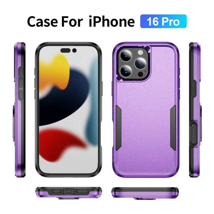 For iPhone 16 Pro Pioneer Armor Heavy Duty PC + TPU Phone Case(Purple+Black) - iPhone 16 Pro Cases by buy2fix | Online Shopping UK | buy2fix