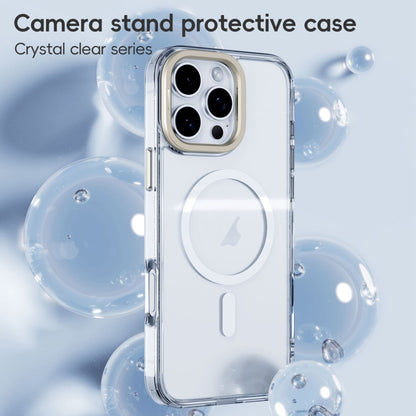 For iPhone 16 Pro Max Mirror Crystal Clear Lens Holder MagSafe Magnetic Phone Case(Transparent Black) - iPhone 16 Pro Max Cases by buy2fix | Online Shopping UK | buy2fix