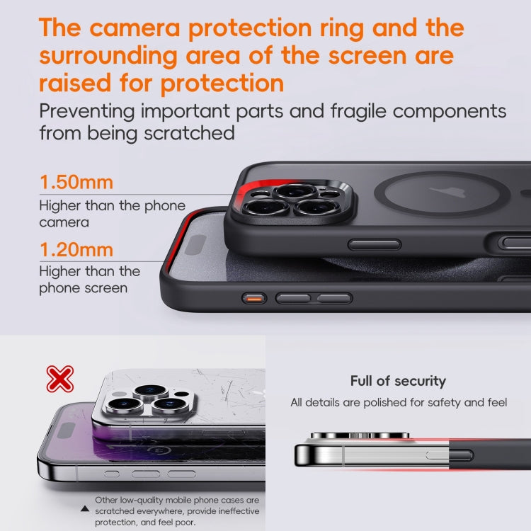 For iPhone 16 Fine Hole Frosted MagSafe Magnetic Phone Case(Black) - iPhone 16 Cases by buy2fix | Online Shopping UK | buy2fix