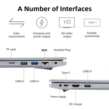 14 inch Windows 11 Laptop, 16GB+512GB, Gen 4th Intel Core i7 CPU, 180 Degree Rotation Axis(Silver) - Others by buy2fix | Online Shopping UK | buy2fix