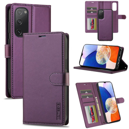 For Samsung Galaxy S20 FE 5G LC.IMEEKE L2 Series Detachable Magsafe PU Phone Case with Lanyard(Purple) - Galaxy Phone Cases by LC.IMEEKE | Online Shopping UK | buy2fix