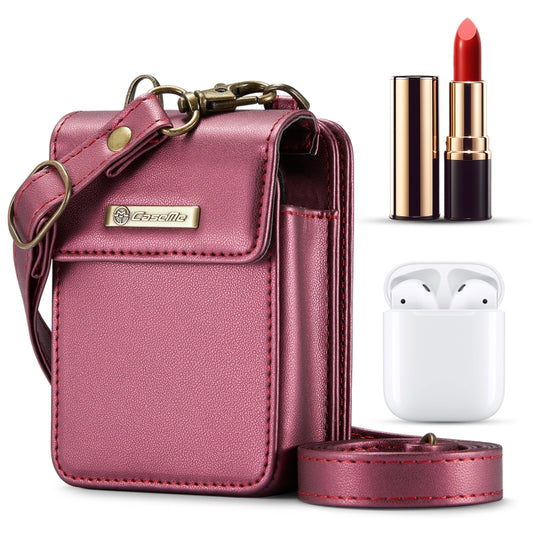 CaseMe Me50 Mini Universal Bag for Apple and Samsung Headphones + Lipstick(Wine Red) - For AirPods 1/2 by CaseMe | Online Shopping UK | buy2fix