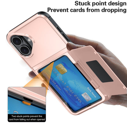 For iPhone 16 Pro Max Card Slot Holder Phone Case(Rose Gold) - iPhone 16 Pro Max Cases by buy2fix | Online Shopping UK | buy2fix