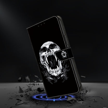 For iPhone 16 Pro Max Crystal Painted Leather Phone case(Skull) - iPhone 16 Pro Max Cases by buy2fix | Online Shopping UK | buy2fix