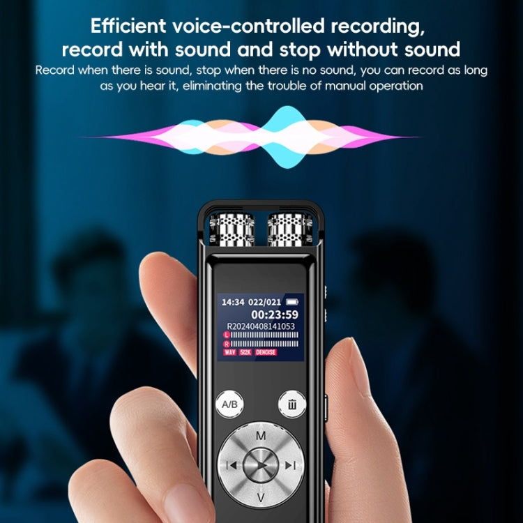 ZD43B Omnidirectional Dual Mic Smart Noise Reduction Voice Recorder, Memory:64GB(Black) - Recording Pen by buy2fix | Online Shopping UK | buy2fix