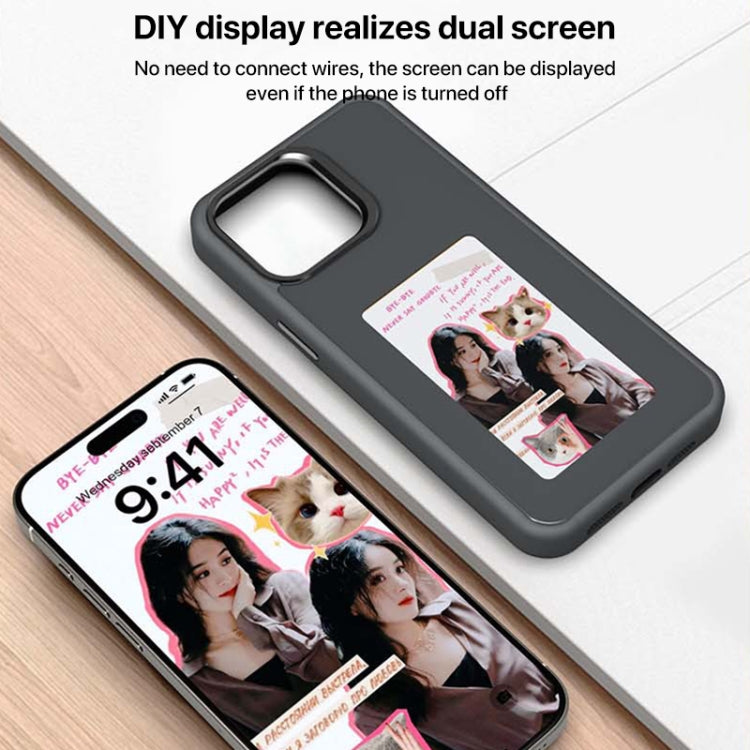 For iPhone 16 Plus Four-Color E-ink Screen NFC DIY Phone Case(Black) - iPhone 16 Plus Cases by buy2fix | Online Shopping UK | buy2fix