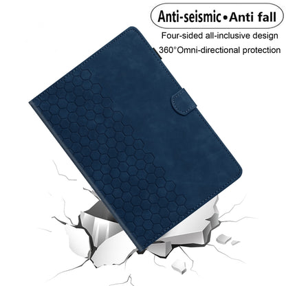 For Samsung Galaxy Tab S6 Lite P610 Honeycomb Embossed Leather Smart Tablet Case(Blue) - Tab S6 Lite P610 / P615 by buy2fix | Online Shopping UK | buy2fix