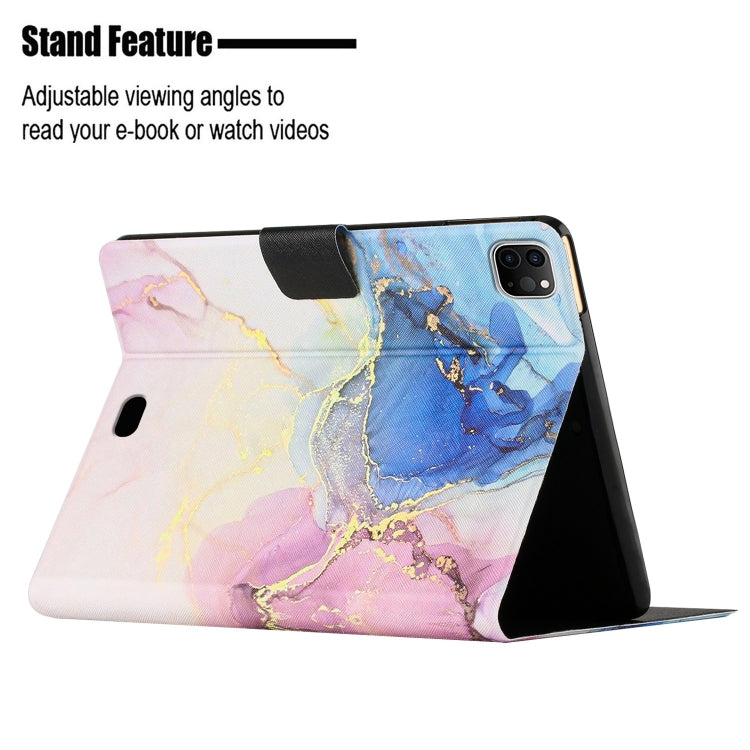 For iPad Pro 11 2024 Marble Pattern Leather Smart Tablet Case(Pink Blue) - iPad Pro 11 2024 Cases by buy2fix | Online Shopping UK | buy2fix