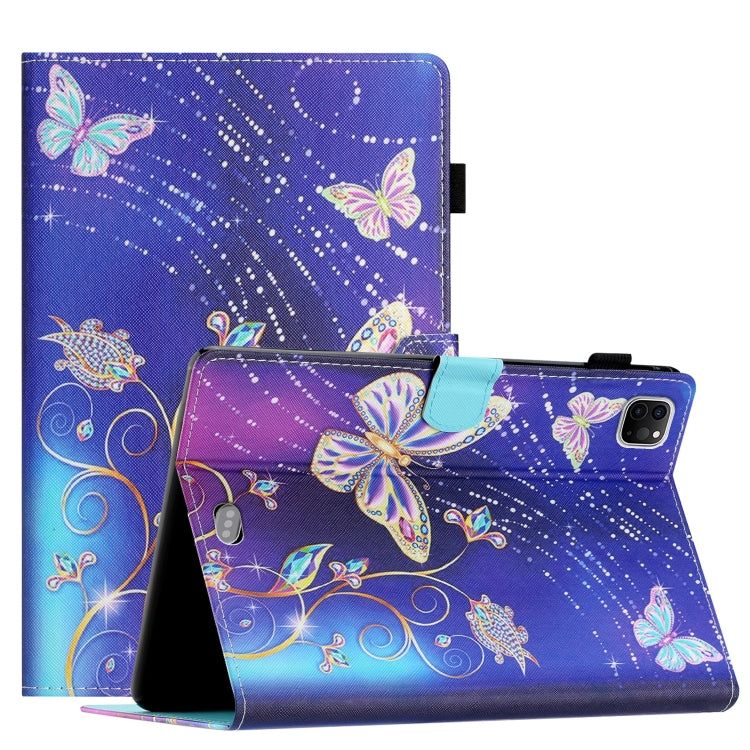 For iPad Pro 11 2024 Coloured Drawing Stitching Smart Leather Tablet Case(Butterfly) - iPad Pro 11 2024 Cases by buy2fix | Online Shopping UK | buy2fix