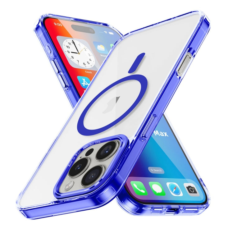 For iPhone 16 Pro Max Ice Color Magnetic Series Magsafe Magnetic PC Hybrid TPU Phone Case(Blue) - iPhone 16 Pro Max Cases by buy2fix | Online Shopping UK | buy2fix