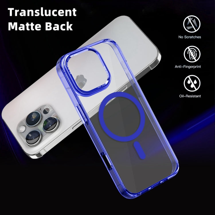 For iPhone 16 Pro Max Ice Color Magnetic Series Magsafe Magnetic PC Hybrid TPU Phone Case(Blue) - iPhone 16 Pro Max Cases by buy2fix | Online Shopping UK | buy2fix