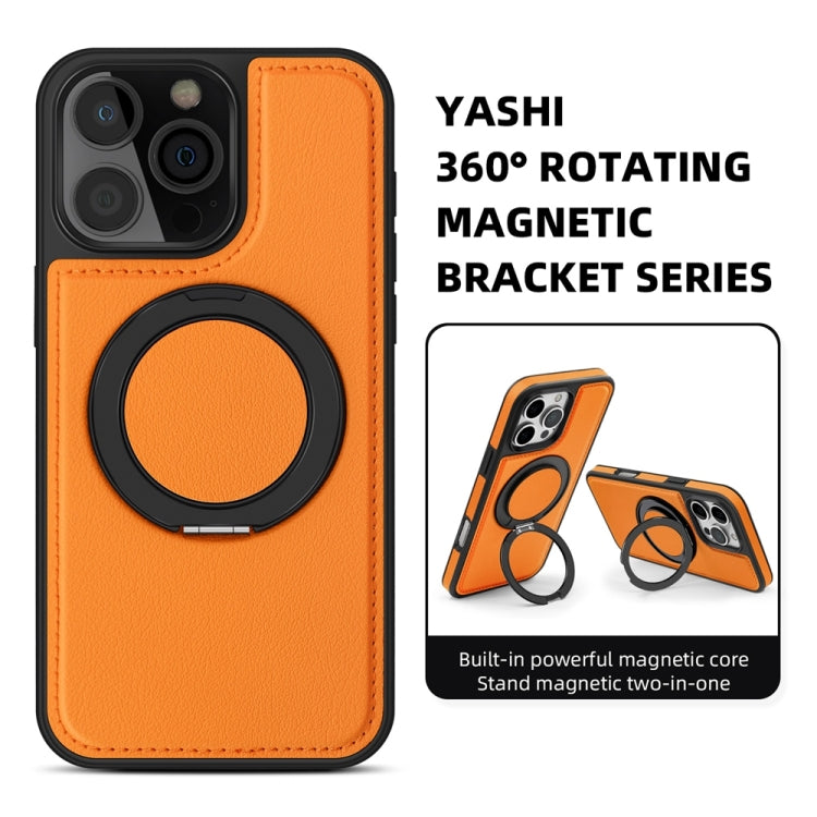 For iPhone 16 Pro Yashi 360 Degree Rotating MagSafe Holder Phone Case(Orange) - iPhone 16 Pro Cases by buy2fix | Online Shopping UK | buy2fix