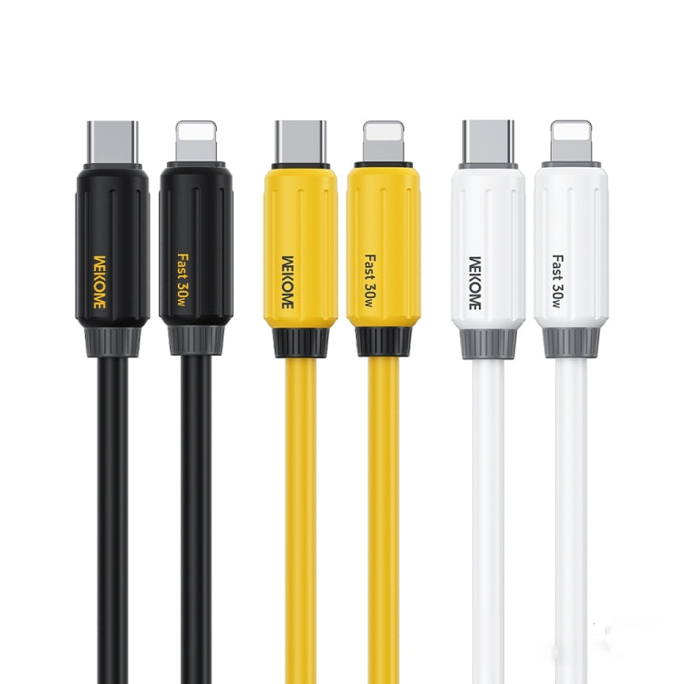 WK WDC-29 Elastic Genuine Silicone 1m PD30W Type-C to 8 Pin Fast Charging Data Cable(Yellow) - 2 in 1 Cable by WK | Online Shopping UK | buy2fix