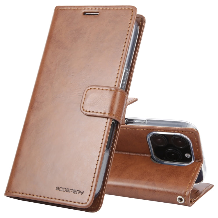 For iPhone 16 Pro Max GOOSPERY BLUE MOON Crazy Horse Texture Leather Phone Case(Brown) - iPhone 16 Pro Max Cases by GOOSPERY | Online Shopping UK | buy2fix