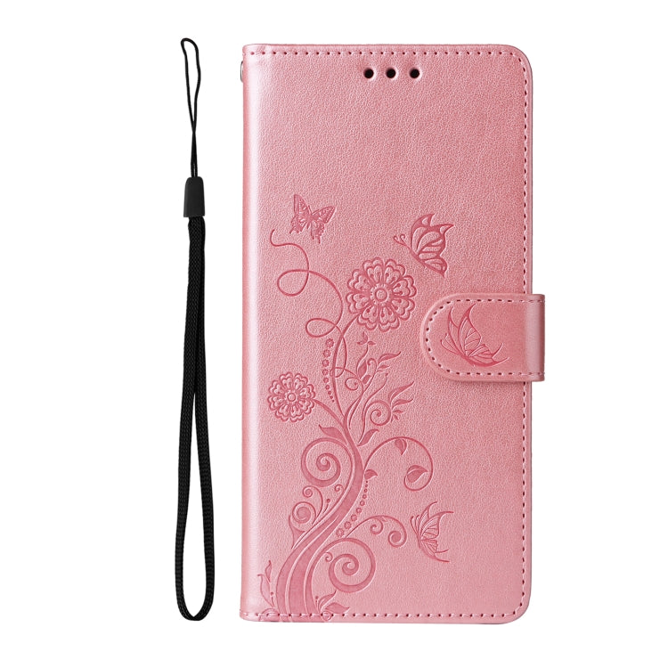 For Redmi K70 / K70 Pro Embossed Butterfly Flowers Leather Phone Case(Rose Gold) - K70 Cases by buy2fix | Online Shopping UK | buy2fix