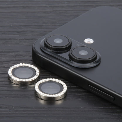 For iPhone 16 / 16 Plus 9H Point Drill Camera Lens Protector Ring(Silver) - iPhone 16 Plus Tempered Glass by buy2fix | Online Shopping UK | buy2fix