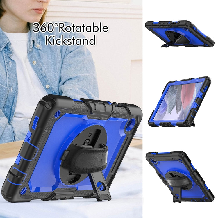 For Samsung Galaxy Tab A7 Lite T220 Silicone Hybrid PC Tablet Case with Shoulder Strap(Dark Blue + Black) - Tab A7 Lite T220 / T225 by buy2fix | Online Shopping UK | buy2fix