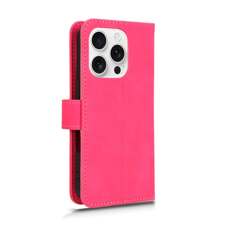 For iPhone 16 Pro Max Skin Feel Magnetic Flip Leather Phone Case(Rose Red) - iPhone 16 Pro Max Cases by buy2fix | Online Shopping UK | buy2fix