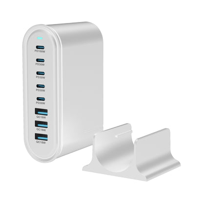 YMX-968 268W 5Type-C, 3USB 8-Ports Desktop Fast Charger, Plug Type:AU Plug(White) - Multifunction Charger by buy2fix | Online Shopping UK | buy2fix